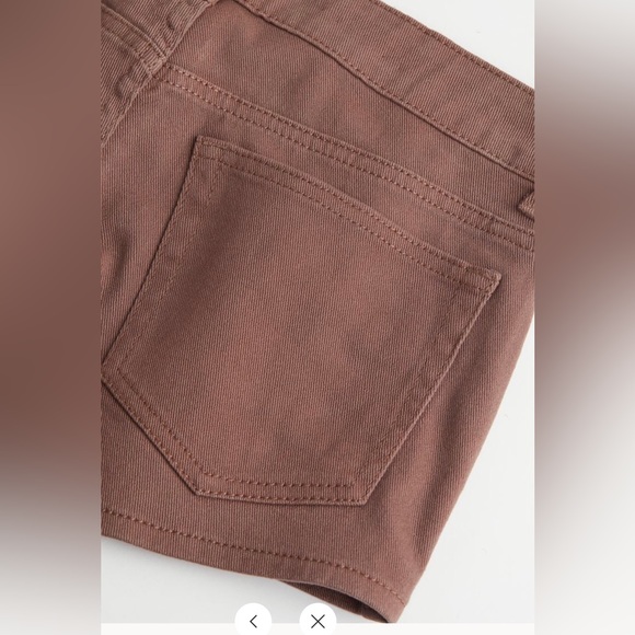 NWT H&M divided fitted shorts low waist fly zip size 10 color light brown - Picture 8 of 14